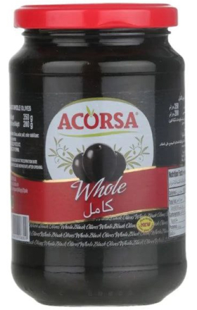 Ձիթապտուղ Acorsa սև կորիզով 350գ ապակի