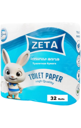 Զուգարանի թուղթ «ZETA» 3 շերտ 32 հատ