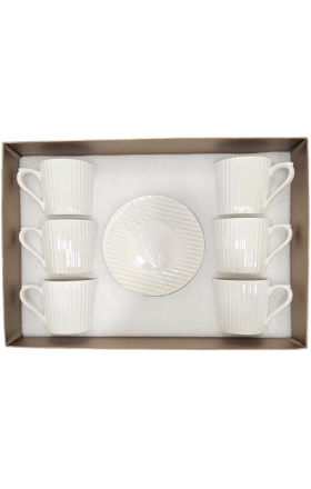 Tea cup set, striped, 220 ml, AV-12517