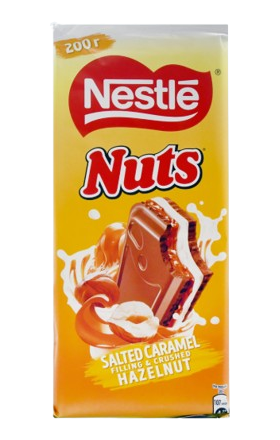 Chocolate bar "Nestle" salted caramel and hazelnut 200g