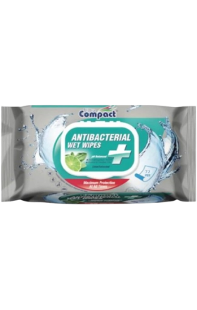 Անձեռոցիկ խոնավ «Compact Antibacterial» 72հատ